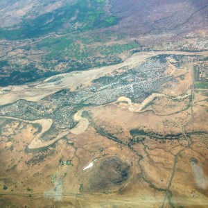 Aerial shot of Kakuma Refugee Camp, taken from plane...
